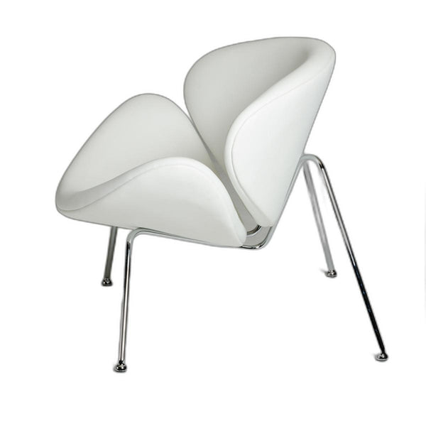Homeroots 28" White Leatherette Accent Chair White  283959