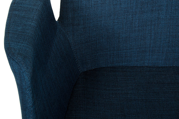 Homeroots Blue And Silver Upholstered Polyester Dining Arm Chair Blue Metal 283961