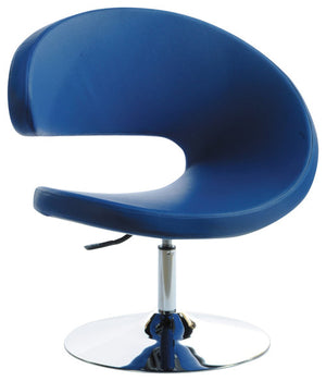 Homeroots 34" Blue Leatherette Lounge Chair   283973