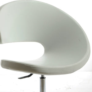 Homeroots 34" White Leatherette Lounge Chair   283974