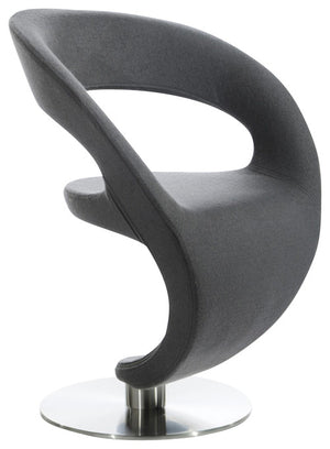 Homeroots 32" Grey Fabric  Polyester  And Wool Lounge Chair Grey  283976