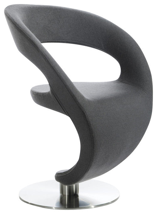 Homeroots 32" Grey Fabric  Polyester  And Wool Lounge Chair Grey  283976