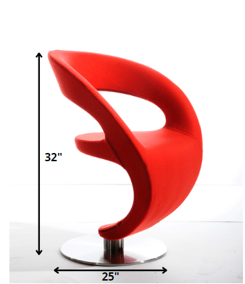 Homeroots 32" Orange Fabric  Polyester  And Wool Lounge Chair Orange  283977