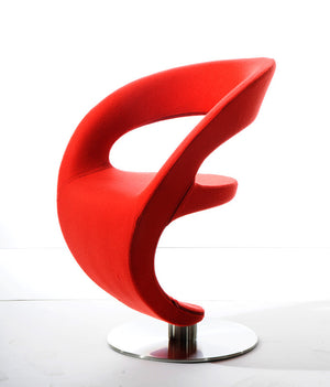 Homeroots 32" Orange Fabric  Polyester  And Wool Lounge Chair Orange  283977