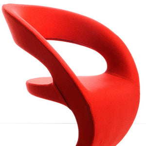 Homeroots 32" Orange Fabric  Polyester  And Wool Lounge Chair Orange  283977