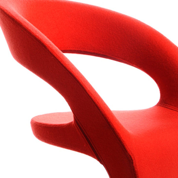 Homeroots 32" Orange Fabric  Polyester  And Wool Lounge Chair Orange  283977