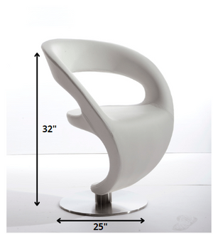 Homeroots 32" White Leatherette Lounge Chair White  283978