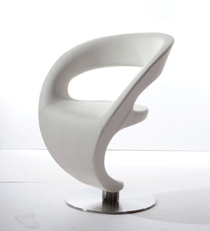 Homeroots 32" White Leatherette Lounge Chair White  283978