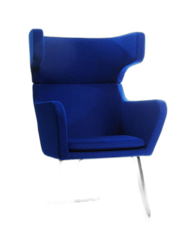 Homeroots 43" Blue Fabric  Wool  And Polyester Lounge Chair Blue  283982