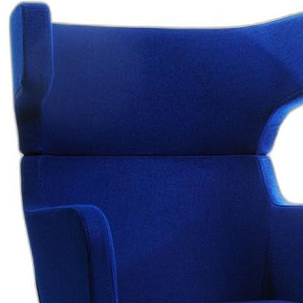 Homeroots 43" Blue Fabric  Wool  And Polyester Lounge Chair Blue  283982