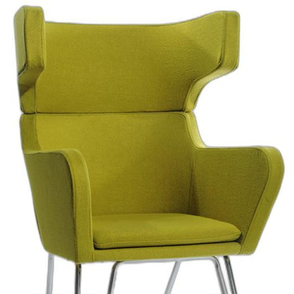 Homeroots 43" Green Fabric  Wool  And Polyester Lounge Chair Green  283983