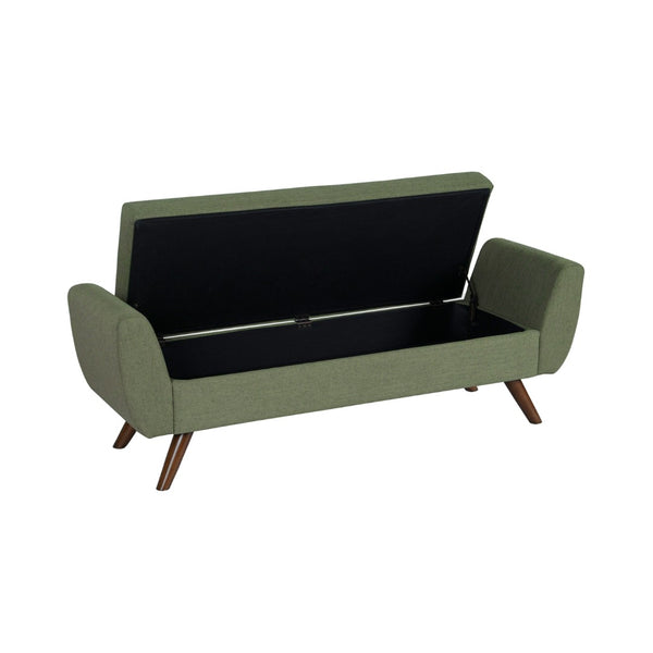 English Elm Rae Upholstered Storage Ottoman Bench with Arms Woven Fabric Bedroom Entryway B056P416983
