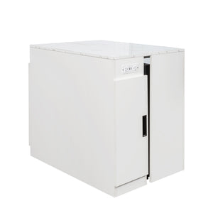 English Elm Modern Extendable Dining Table with Built-In Outlet, USB Ports & Storage, Space-Saving Console to 118" White W331S00193