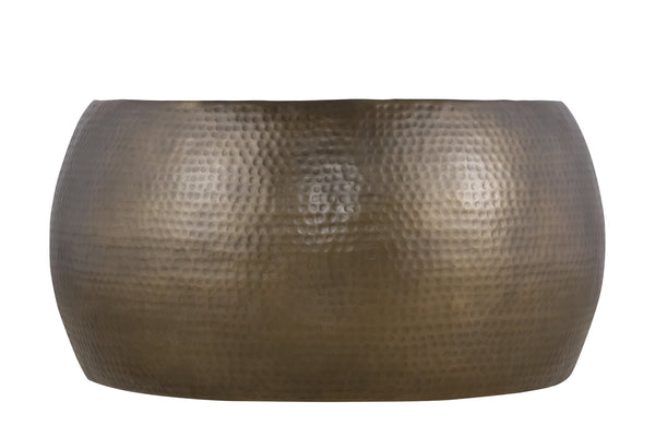 English Elm CT501 Hand-Hammered 32" Round Aluminum Coffee Table — No Assembly, Farmhouse Elegance & Durable Finish Gold B009P298415