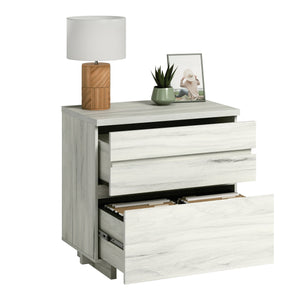 English Elm Lateral File, Sleek Off-White & Gray Multi-Purpose Storage Solution For Modern Workspaces & Home Offices B356P354465