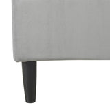 Aspen Vertical Tufted Bed Set in Opal Grey Velvet - Handmade, Sturdy Platform