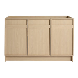 English Elm 48" Freestanding Bathroom Vanity with 3 Soft-Close Doors, Adjustable Shelf, Scratch & Water-Resistant Finish W999P239163