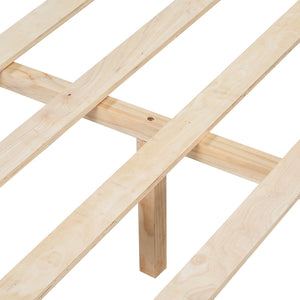 English Elm Christopher Knight Home® - Queen Upholstered Leather Headboard Bed Frame with Solid Wood Slats, Mid-Century Modern Support, No Box Spring Needed White+Natural N758D928283N