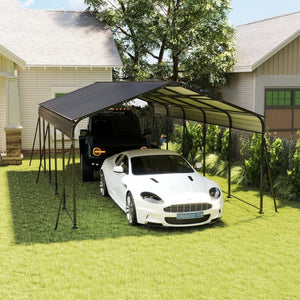 English Elm Campcraft Double Vehicle Steel Carport Uv Protected Snow Rated Outdoor Shelter W1598S00025