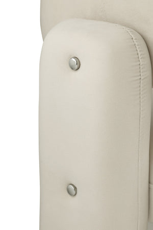 English Elm Accent Chair with Hollow Backrest for Ergonomic Support, Solid Wood Frame, Stylish Fabric Upholstery White W1420P194055