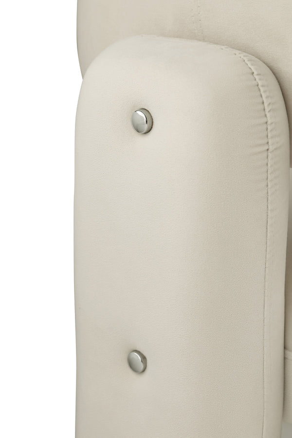 English Elm Accent Chair with Hollow Backrest for Ergonomic Support, Solid Wood Frame, Stylish Fabric Upholstery White W1420P194055