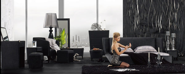 Homeroots Black Leatherette And Mdf Queen Bed  Mdf 284028