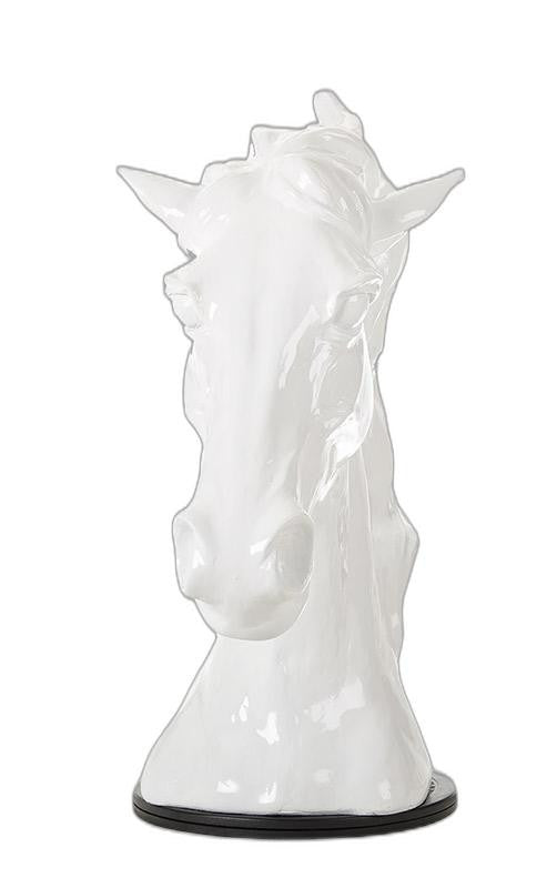 Homeroots 11" White Polyresin Horse Head Sculpture  Polyresin 284033