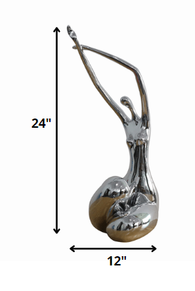 Homeroots 24" Silver Polyresin Sculpture  Polyresin 284041