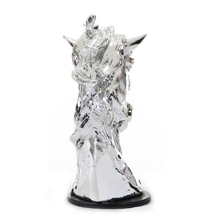 Homeroots 11" Silver Glass Figurine Tabletop Sculpture  Glass 284045