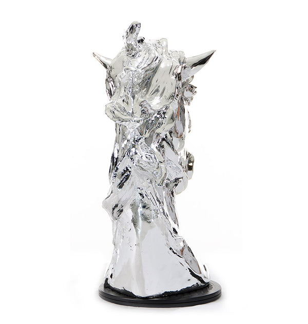 Homeroots 11" Silver Glass Figurine Tabletop Sculpture  Glass 284045