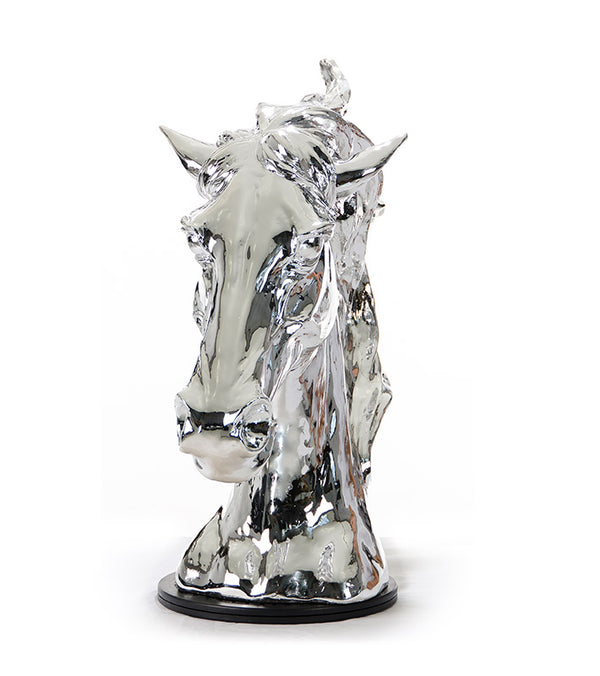 Homeroots 11" Silver Glass Figurine Tabletop Sculpture  Glass 284045