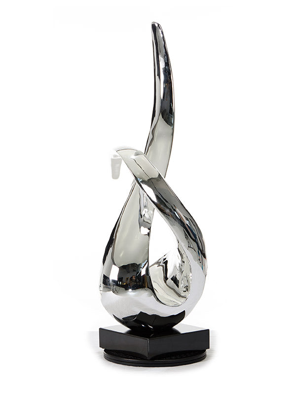Homeroots 33" Silver Rotatory Sculpture  Glass 284046