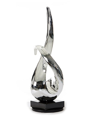 Homeroots 33" Silver Rotatory Sculpture  Glass 284046