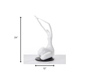 Homeroots 24" White Lass Sculpture  Ceramic 284060