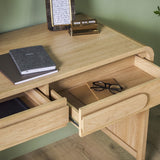 English Elm Walker Edison - Modern Curved Waterfall Desk With Drawers - Oak