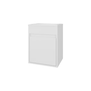 English Elm FM Wall-Mounted Belle Bathroom Vanity with Built-In Sink, Floating Design, Soft-Close Door, Sleek Storage Solution White 24 L x 21 W x 11 H B128P335849