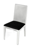 Homeroots Set Of Two Black And White Upholstered Fabric Dining Side Chairs  Wood 284078