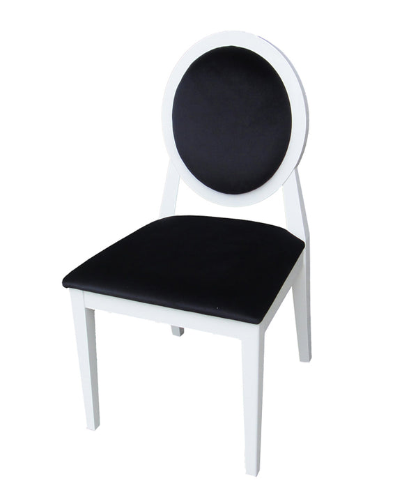Homeroots Set Of Two Black And White Upholstered Fabric Dining Side Chairs  Wood 284087