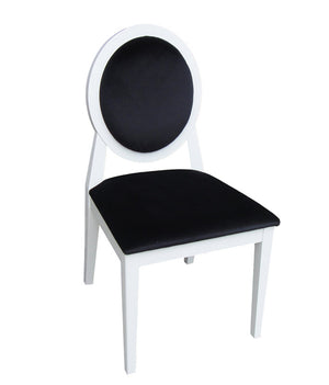 Homeroots Set Of Two Black And White Upholstered Fabric Dining Side Chairs  Wood 284087