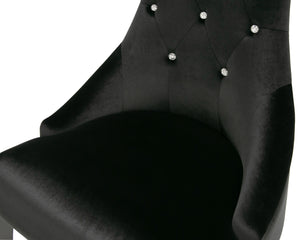 Homeroots Set Of Two Black Upholstered Velvet Dining Parsons Chairs  Wood 284089