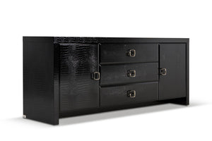 Homeroots 28" Black Crocodile Mdf Dresser  Manufactured Wood 284094