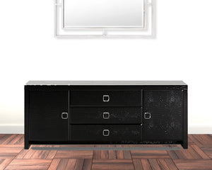 Homeroots 28" Black Crocodile Mdf Dresser  Manufactured Wood 284094