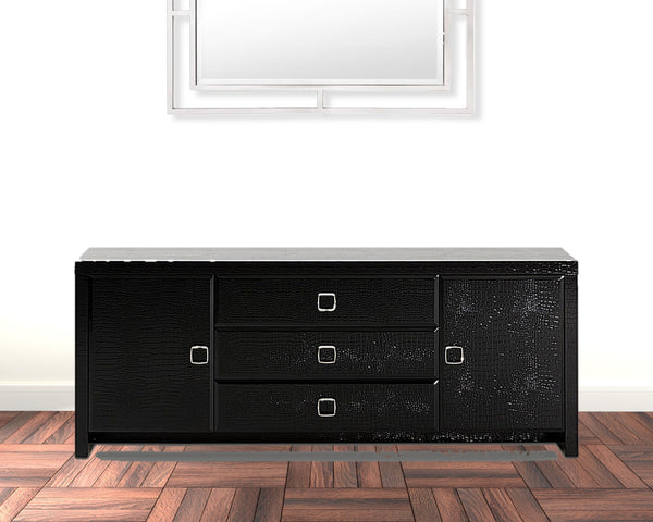 Homeroots 28" Black Crocodile Mdf Dresser  Manufactured Wood 284094