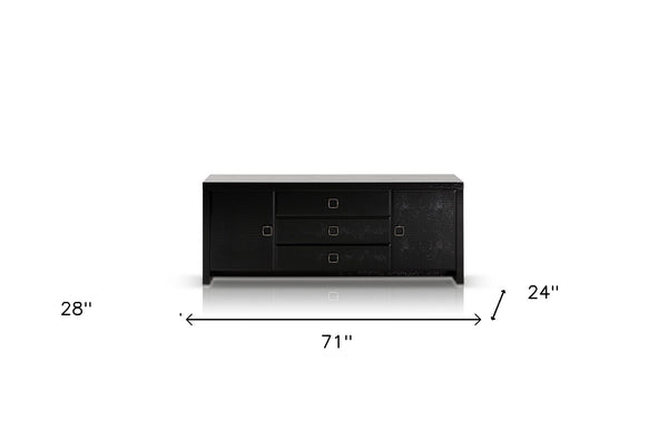 Homeroots 28" Black Crocodile Mdf Dresser  Manufactured Wood 284094