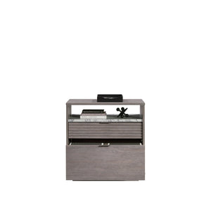 English Elm Lateral File - Stylish Medium Grey Lateral File With Faux Marble Accent For Home Office Organization B356P354473