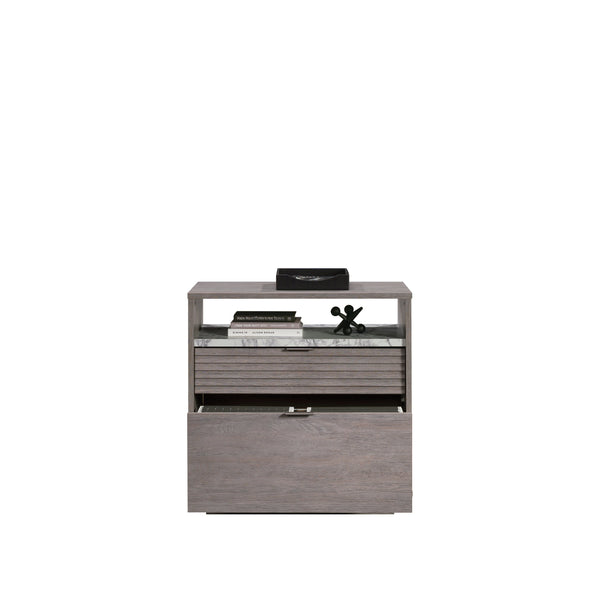 English Elm Lateral File - Stylish Medium Grey Lateral File With Faux Marble Accent For Home Office Organization B356P354473