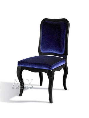 Homeroots Set Of Two Blue And Black Upholstered Velvet Dining Parsons Chairs  Wood 284103