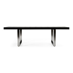 HomeRoots 71 Inch Extendable Dining Table with Sled Base Stainless Steel and Wood Modern 284111