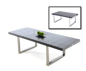 Homeroots 30" Black Crocodile Lacquer Mdf Dining Table With Stainless Steel Legs  Mdf 284111