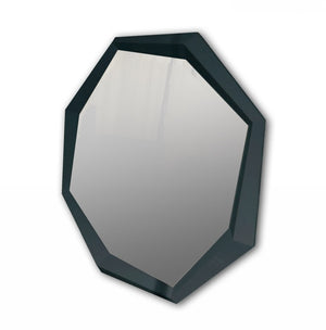 Homeroots 47" Black Crocodile Lacquer Mirror  Mdf 284123